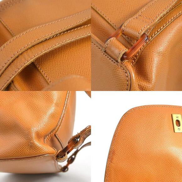 CHANEL Brown Leather Logo Backpack - Picture 4 of 5